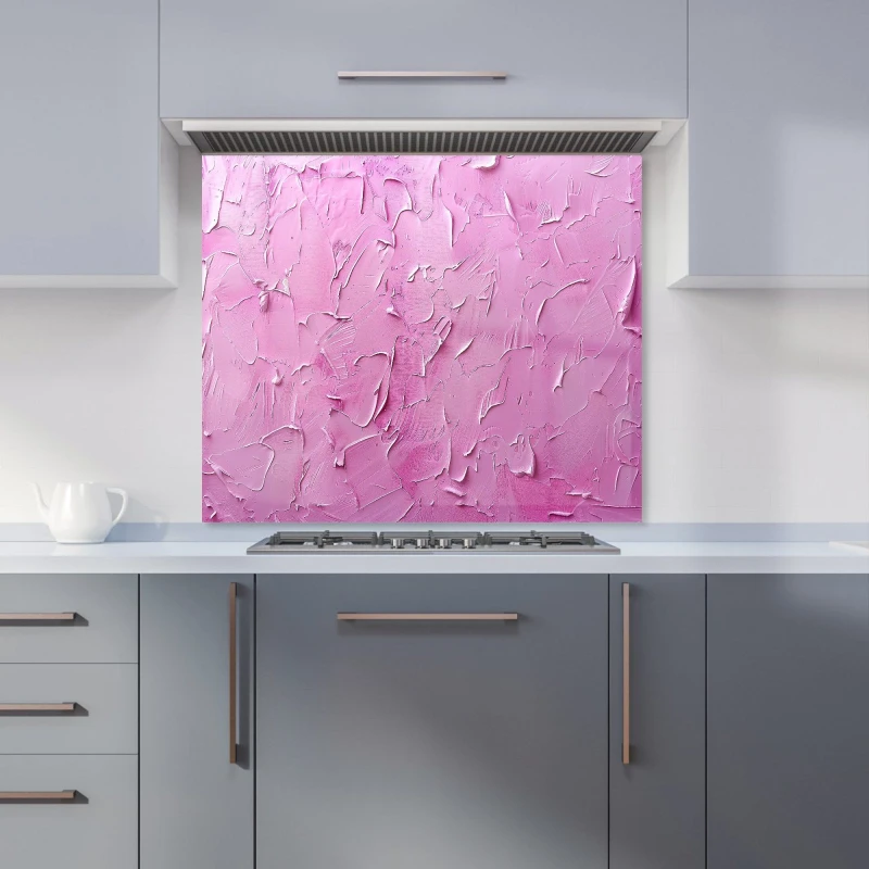Image of Warren Reed - Designer Bright Pink Textured Effect Kitchen Splashback Size: 600mm x 750mm Pink Unisex 600mm x 750mm