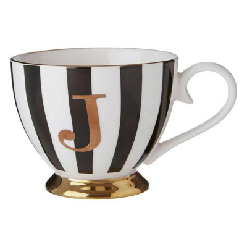 Image of Premier Housewares Mimo Duchess J Letter Monogram Mug Black unisex