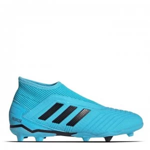 Image of adidas Predator 19.3 Childrens Laceless FG Football Boots - Cyan/Black