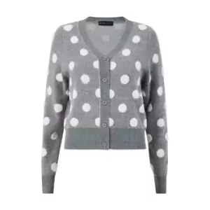 Image of Mela London Grey Buttoned Down Spot Cardigan - Grey