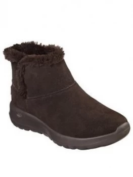 Image of Skechers On The Go Joy Faux Fur Lined Ankle Boot - Chocolate
