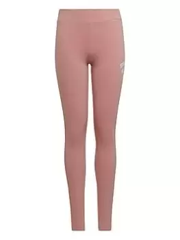 Image of Adidas Older Girls 3bar Tights, Pink/White, Size 7-8 Years, Women