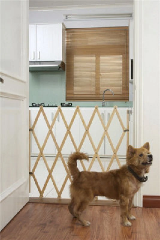 Image of Bettacare Expandable Pet Barrier Xl, 60Cm - 230Cm, Natural, Wooden, Retractable Dog Safety Gate, Barrier For Puppy And Dog