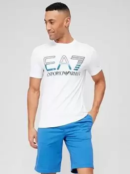 Image of EA7 Emporio Armani Large Logo T-Shirt - White, Size L, Men