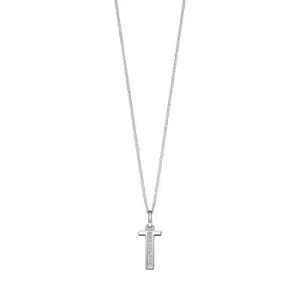 Image of Sterling Silver Art Deco Initial 'T' Pendant with Cubic Zirconia Stone Detail