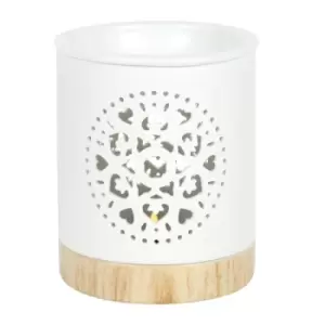 Image of White Mandala Cut Out Oil Burner
