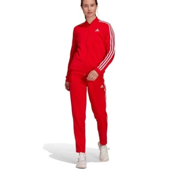 Image of adidas Womens Back 2 Basics 3-Stripes Tracksuit - Red/White