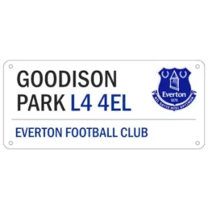 Image of Everton FC Official Football Crest Street Sign (One Size) (White/Blue) - White/Blue