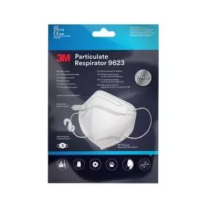Image of 3M FFP2 NR Particulate Respirator Vertical Fold Flat Pack of 3 9623