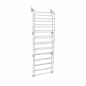 Image of White 12 Tier Door Hanging Shoe Rack Organiser - Holds 72 Shoes - Oypla