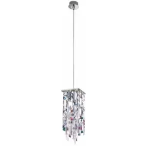 Image of Kolarz Prisma Crystal Pendant Ceiling Light Chrome