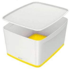 Image of Leitz MyBox Large with Lid WOW White Yellow