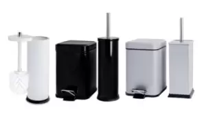 Image of Harbour Housewares: Two Square Steel Toilet Brush and Holder Sets/Brushed Steel