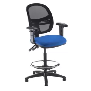 Image of Dams MTO Jota Mesh Back Draughtsmans Chair with Adjustable Arms - Blizzard Grey