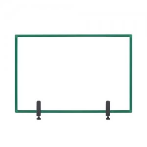 Image of Bi-Office Protector Board W/Clamps Green Alu Frm 1040x700