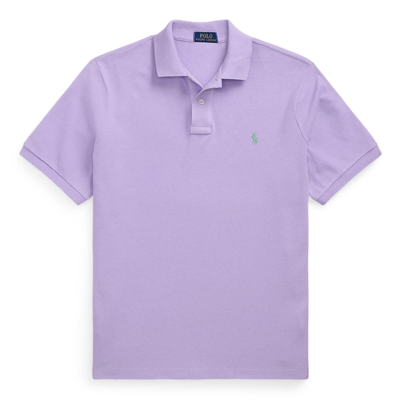 Image of Polo Ralph Lauren Mens Custom Short Sleeve Polo Shirt Light Lilac male S
