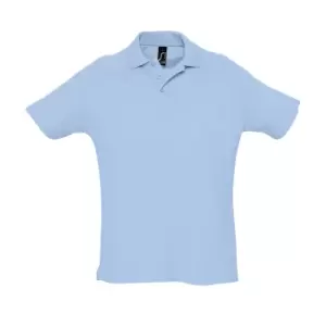 Image of SOLS Mens Summer II Pique Short Sleeve Polo Shirt (L) (Sky Blue)