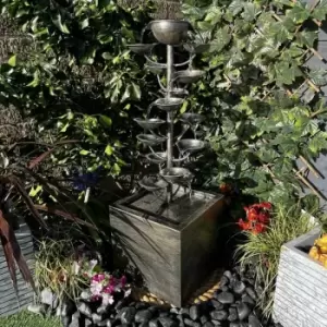 Image of Tranquility Water Features - Zinc Pouring Cups Solar Powered Water Feature