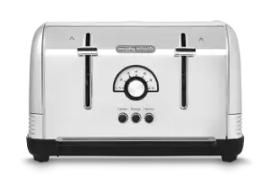 Image of Morphy Richards 240330 Venture Retro Stainless Steel 4 Slice Toaster