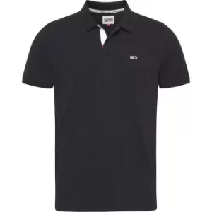 Image of Tommy Hilfiger Slim Placket Polo - Black