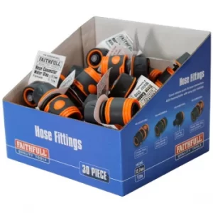 Image of Faithfull YM5810E Plastic Water Stop Hose Connector 1/2in (Box 30)