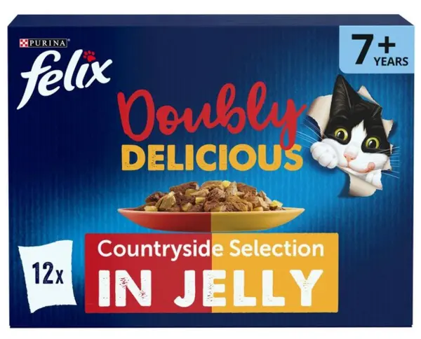 Image of Felix Doubly Delicious Senior Meaty Cat Food 12 x 100g