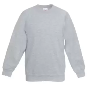 Image of Fruit Of The Loom Childrens/Kids Unisex Raglan Sleeve Sweatshirt (3-4) (Heather Grey)