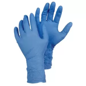 Image of Tegera, Disposable Gloves, Blue, Nitrile, Powder Free, Textured Fingertips, Size 9, Pack of 100