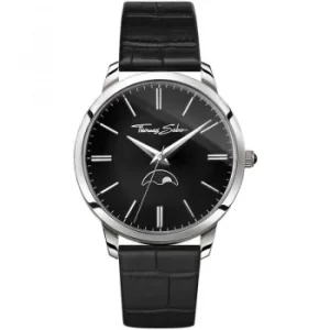 Image of Spirit Moonphase Movement Black Leather Mens Watch