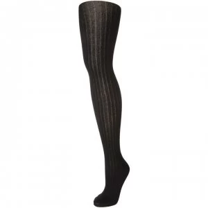 Image of Elle Bamboo 140 denier ribbed opaque tights - Black