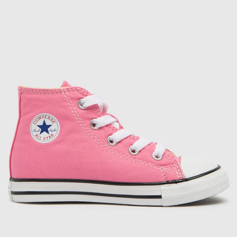 Image of Converse pink all star hi Girls Toddler trainers Pink UK 10 (EU 26)