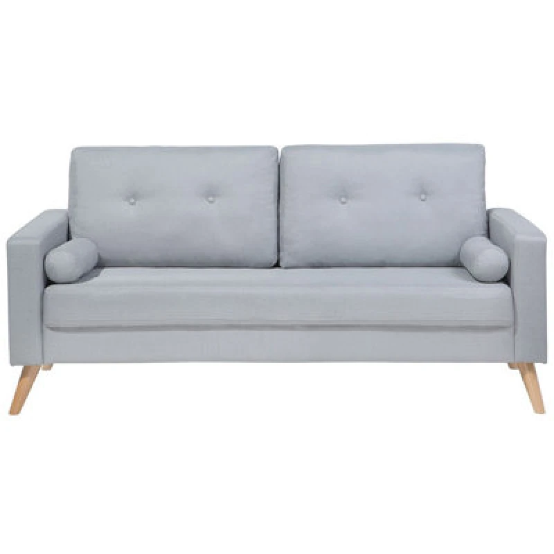 Image of Beliani Sofa 2 Seater Kalmar Fabric Light Grey