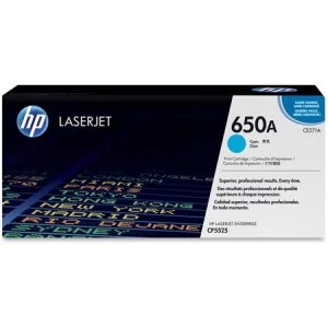 Image of HP 650A Cyan Laser Toner Ink Cartridge