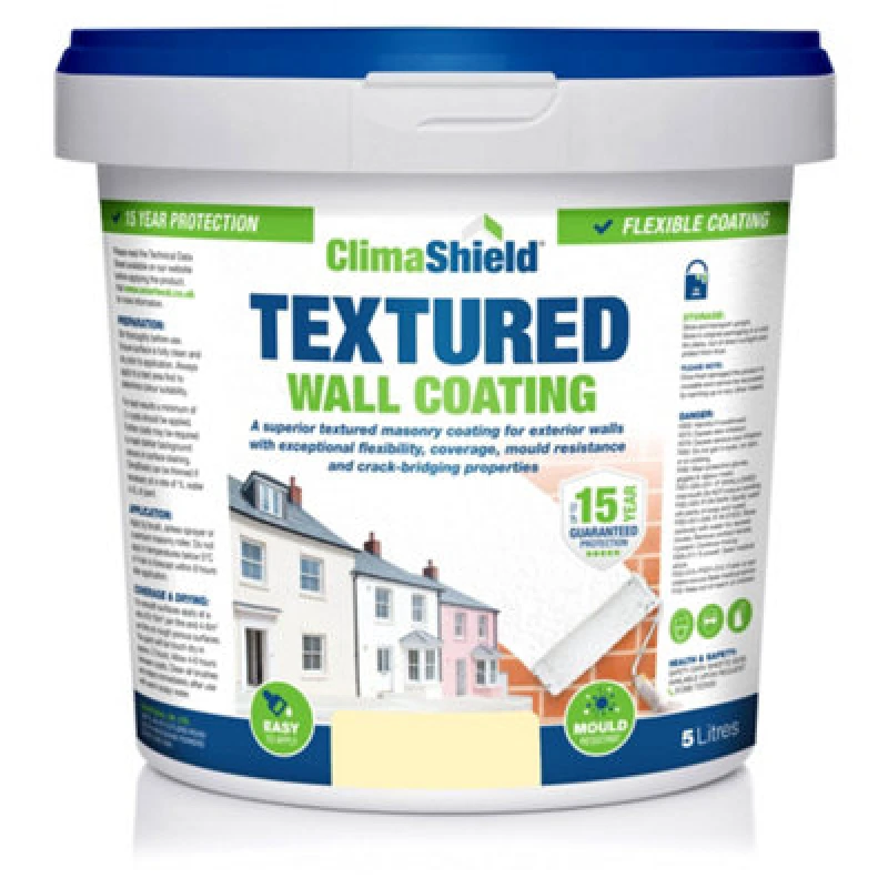 Image of Smartseal Wall Coating Textured (Ivory Glow), Waterproof 15 Years, Brickwork, Stone, Concrete And Render, Breathable, 5Kg