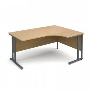 Image of Maestro 25 GL Right Hand Ergonomic Desk 1600mm - Graphite cantilever f