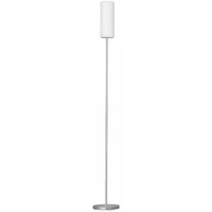 Image of Floor Lamp Light Satin Nickel Shade White Painted Satin Glass Bulb E27 1x60W