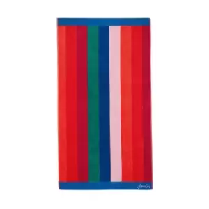 Image of Joules Rainbow Stripe Bath Sheet, Multi