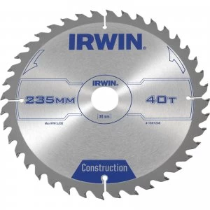 Image of Irwin ATB Construction Circular Saw Blade 235mm 40T 30mm