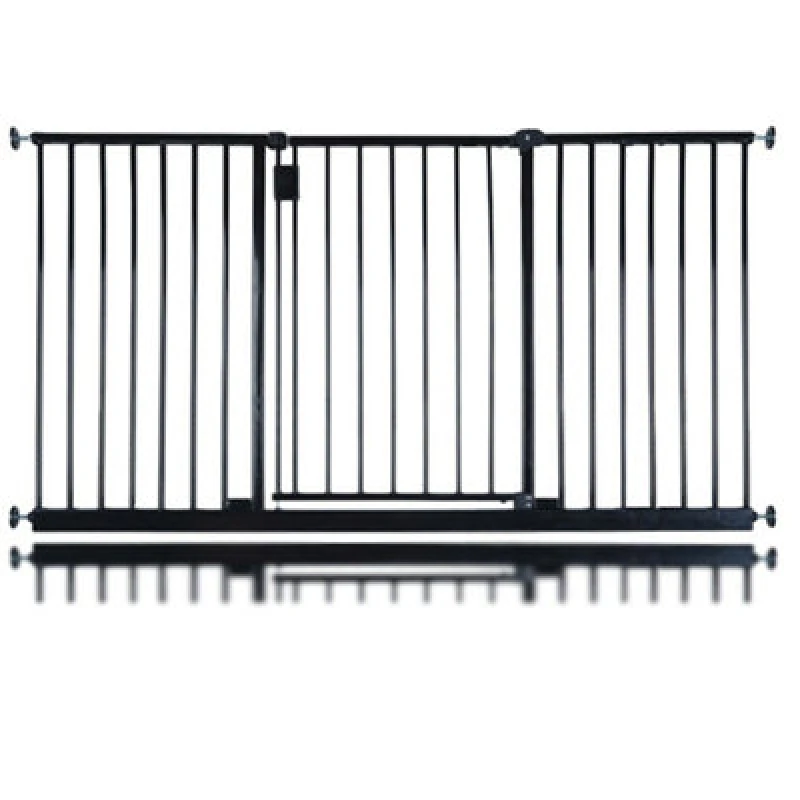 Image of Safetots Extra Wide Hallway Gate, 147Cm - 152Cm, Black, Pressure Fit Baby Gate For Hallways And Wide Spaces