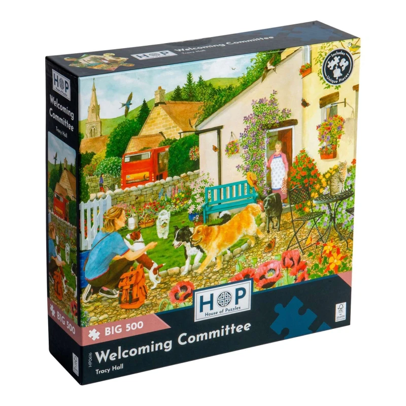 Image of The House Of Puzzles Welcoming Committee, BIG 500 Piece Jigsaw Puzzle Multi unisex