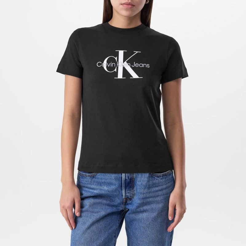 Image of Calvin Klein Jeans Logo T-Shirt - Black 10
