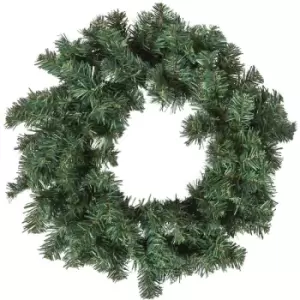 Image of Homescapes - Plain Artificial Green Christmas Wreath, 18" - Green