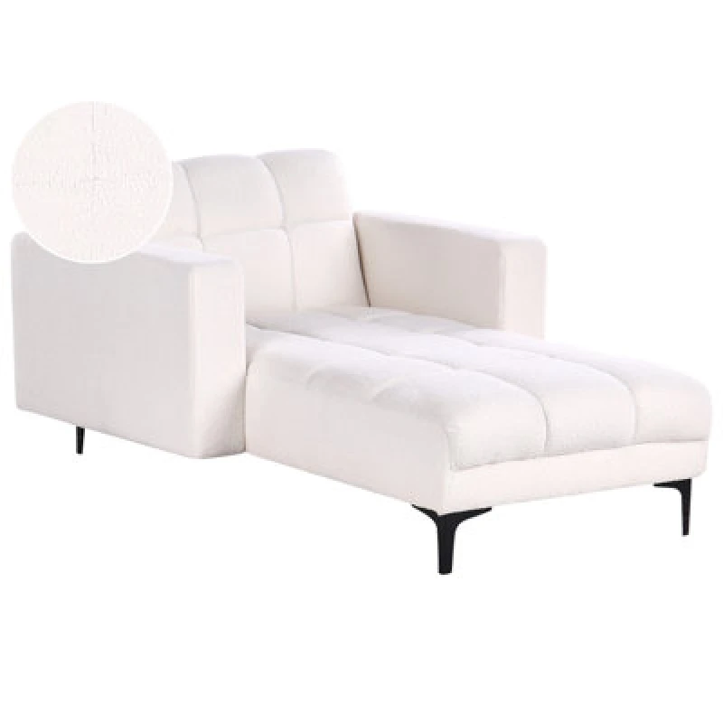 Image of Beliani Chaise Longue Alnes Boucle White