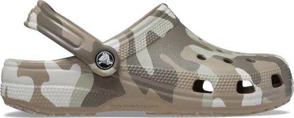 Image of Crocs Unisex Classic Printed Camo Clogs Mushroom / Multi W4/M3