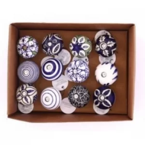 Image of Blue Patterned Doorknobs