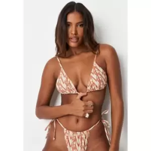 Image of Missguided Bitsy Triangle Bikini Top Mg Print - Pink