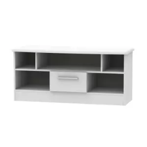 Image of Fourisse Ready Assembled 1 Drawer TV Unit Grey Matt