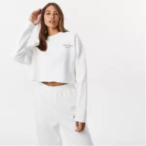 Image of Jack Wills Graphic Cropped Sweater - White