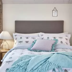 Image of Helena Springfield Basildon Single Duvet Cover Set, Duck Egg and Pink