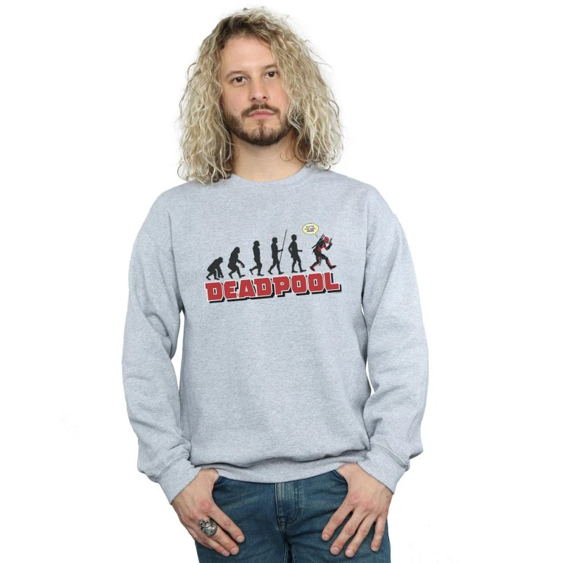 Image of Marvel Marvel Men Deadpool Evolution Sweatshirt in Grey Size: Small Grey S Male 5057981171545